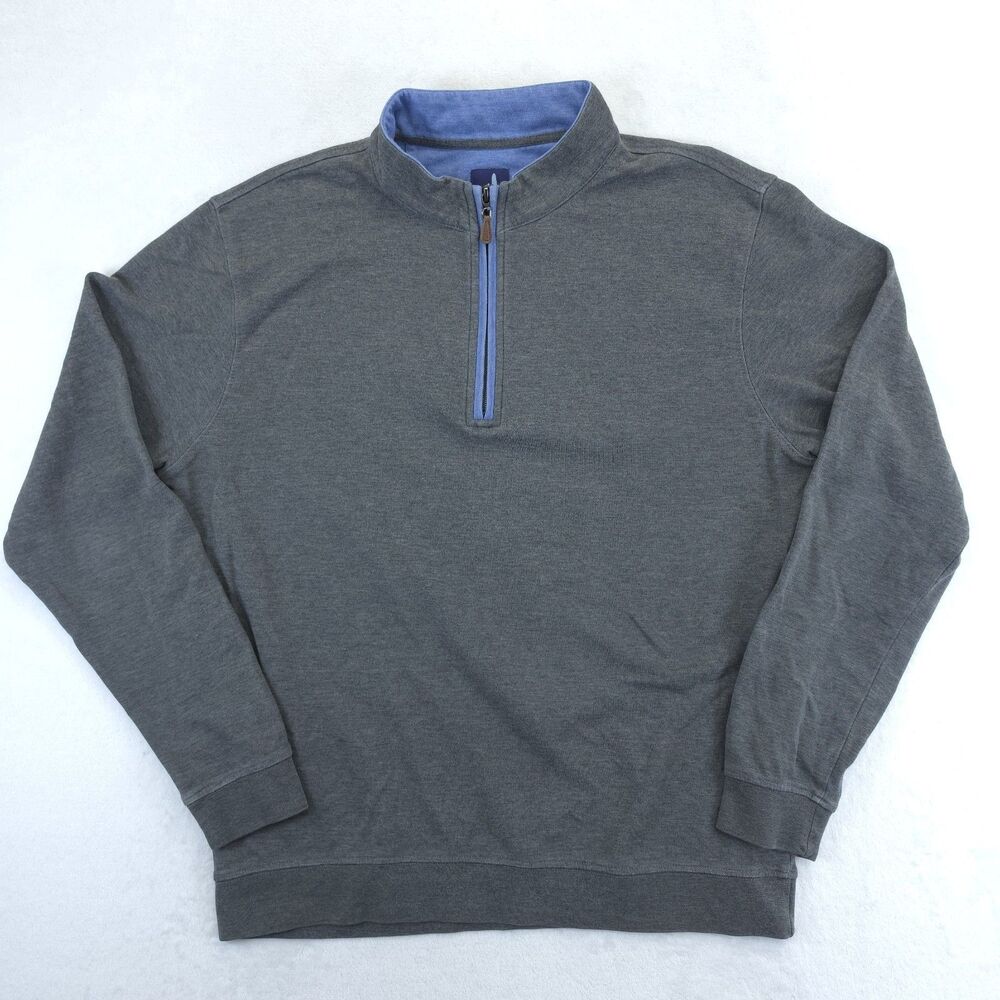 Johnnie O Sully 1/4 Zip Pullover Men's Large Gray Performance Golf Sweater